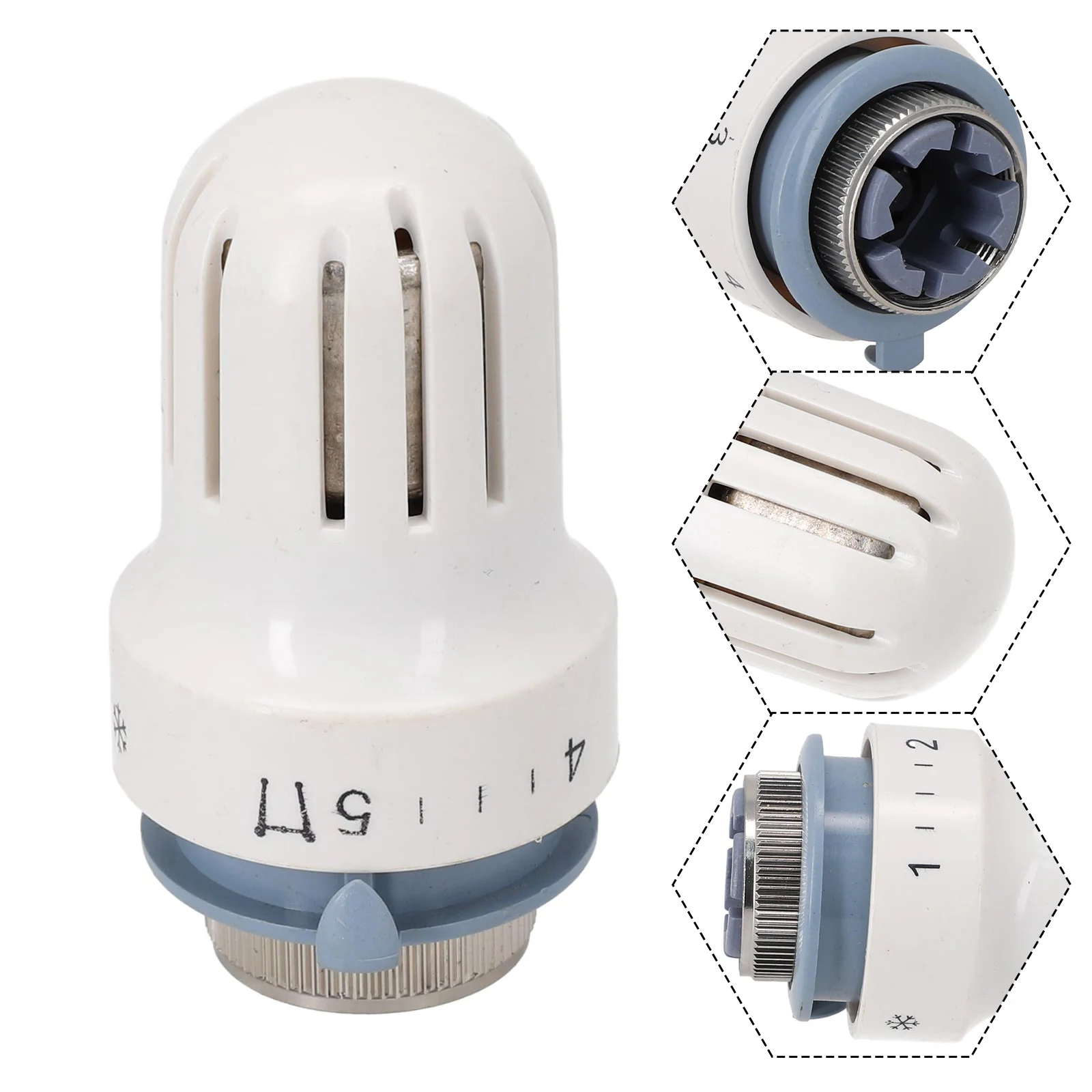 Radiator Thermostatic Head Heater Plastic Alloy Control Thermostat Heating Valve Tool White Home Valvefor Room Temperature