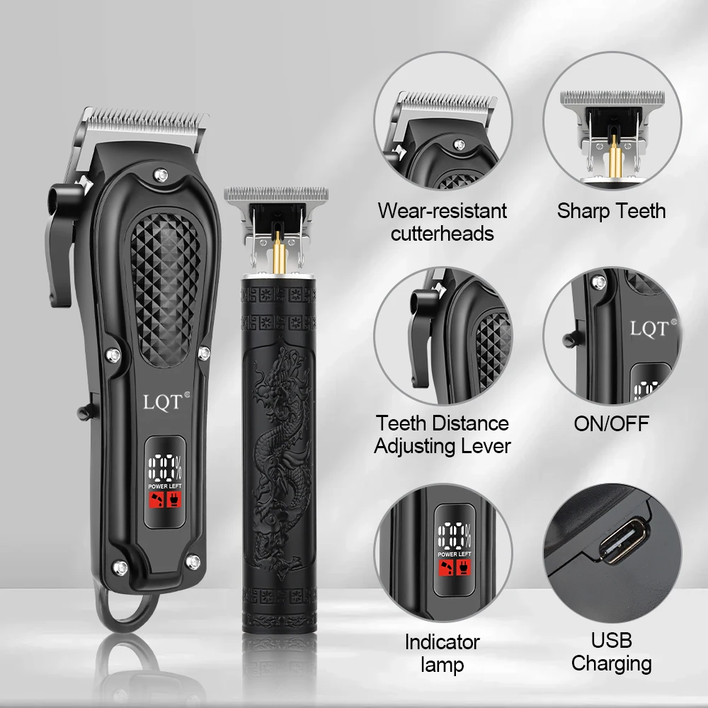 LQT 1/2 قطعة أدوات الشعر، ماكينة تشذيب الشعر الكهربائية المنزلية للرجال، مجموعة تشذيب اللحية المحمولة، شحن USB واستخدام لاسلكي، هدية للرجال #5
