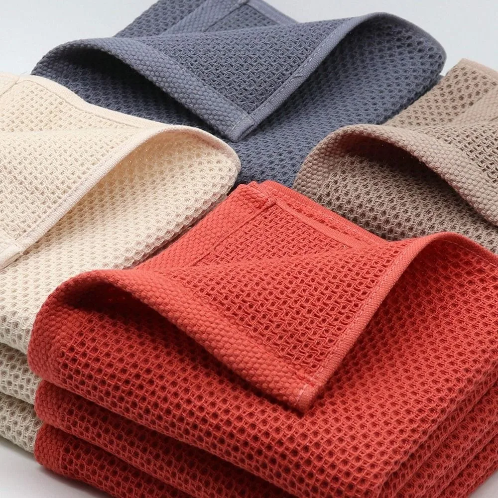 Soft and Absorbent Cotton Dish Cloths Quick Drying Waffle Weave Towels 12 x 12 Inches Rags Kitchen