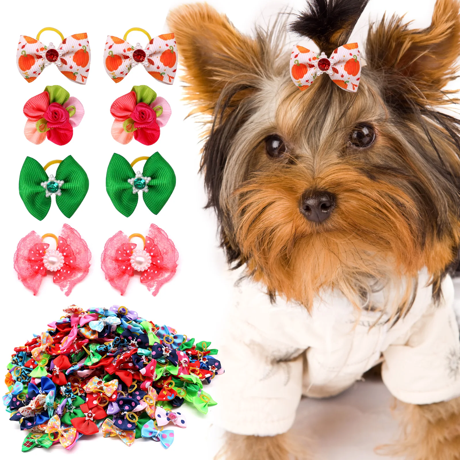 30pcs Dog Pet Hair Bows Pet Hair Accessories Dog Grooming Bows Pet Accessories