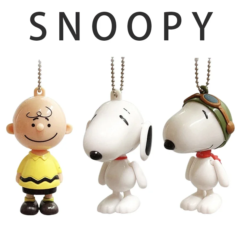 

Snoopy Keychain Cartoon Pendant Chain Anime Action Figure Model Toy Backpack Charm Decorative Jewellery Cute Car Keyring Gift