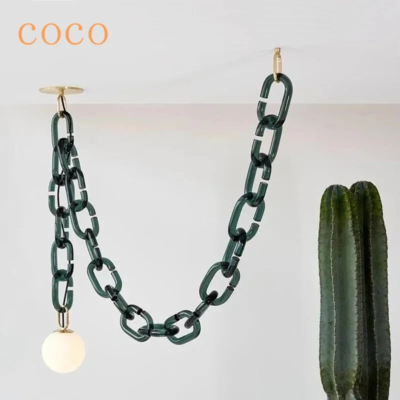 

Creative and personalized chain buckle LED pendant light, modern restaurant bedroom, bar counter, coffee shop decoration light