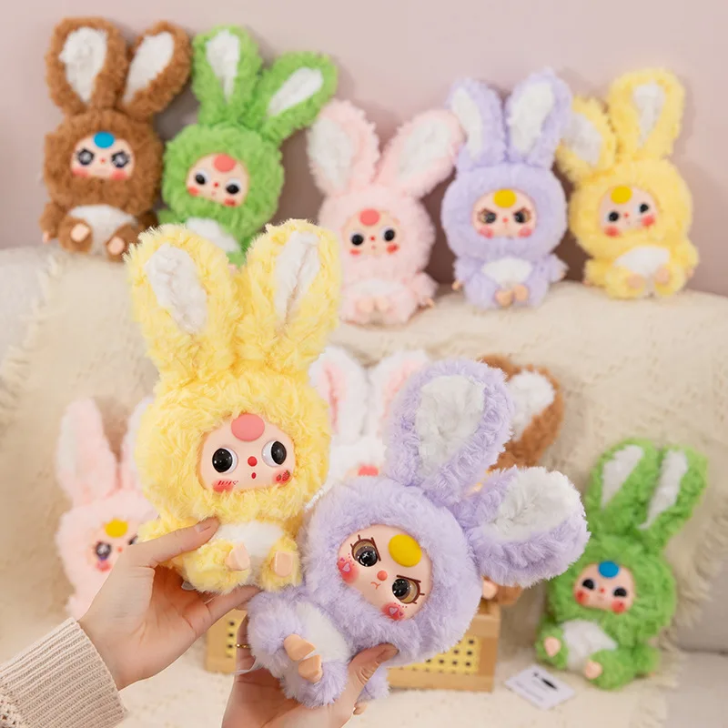 1: 1 طبق الاصل الطفل ثلاثة زنبق أرنب تاون الفينيل أفخم صندوق أعمى العصرية اللعب حلية لطيف دمية Kawaii حقيبة قلادة هدايا عيد الميلاد #1