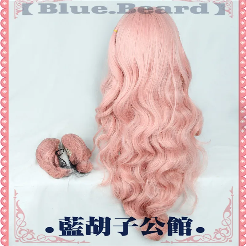 Anime Witch Hat Atelier Tetia Cosplay Wig 75cm Long Pink Wavy Ponytails Synthetic Wigs for Halloween image 4