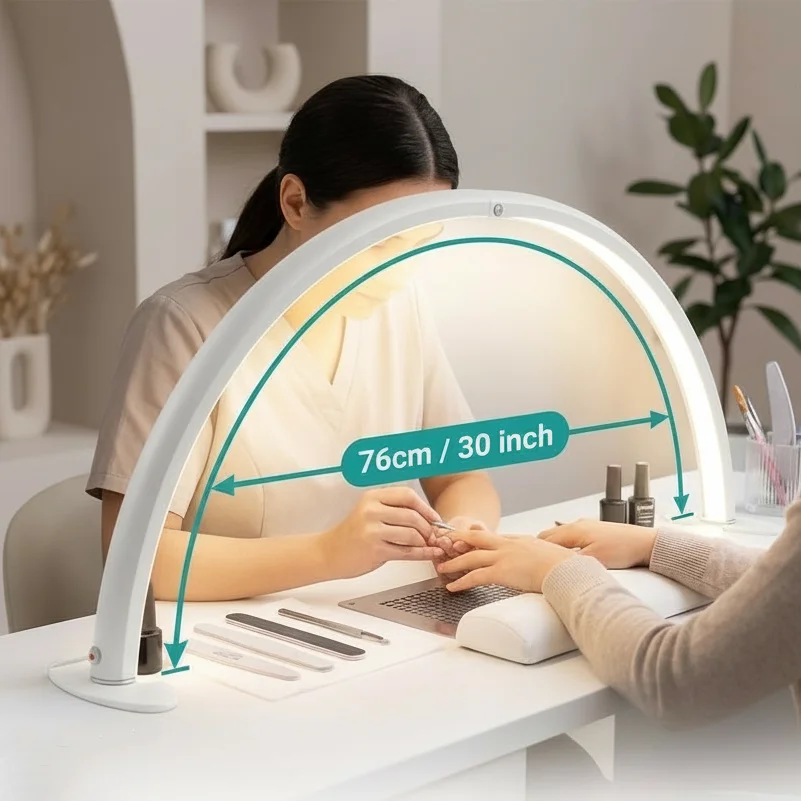 

76 см светодиодная лампа для ногтей с регулируемой яркостью U-образная настольная лампа для ногтей Красота Рабочая настольная лампа для чтения Фотография Ручная работа Наполняющее освещение