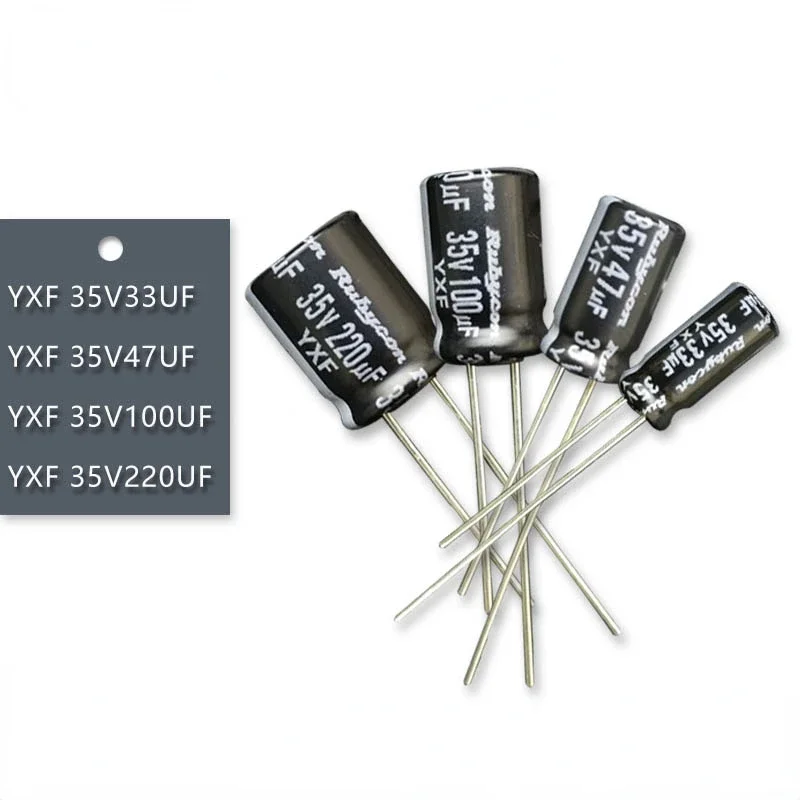 10pcs Rubycon YXF 35V 33uF 47uF 100uF 220uF 330uF 470uF 2200uF High frequency Low ESR Long Life Aluminum Electrolytic Capacitor