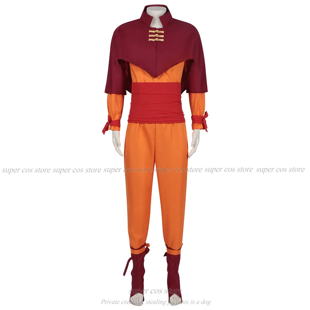 애니메이션 아바타 마지막 에어벤더 코스프레, 카타라 파이어 네이션, 코스튬 레드 유니폼, 성인 여성 할로윈 카니발 의류