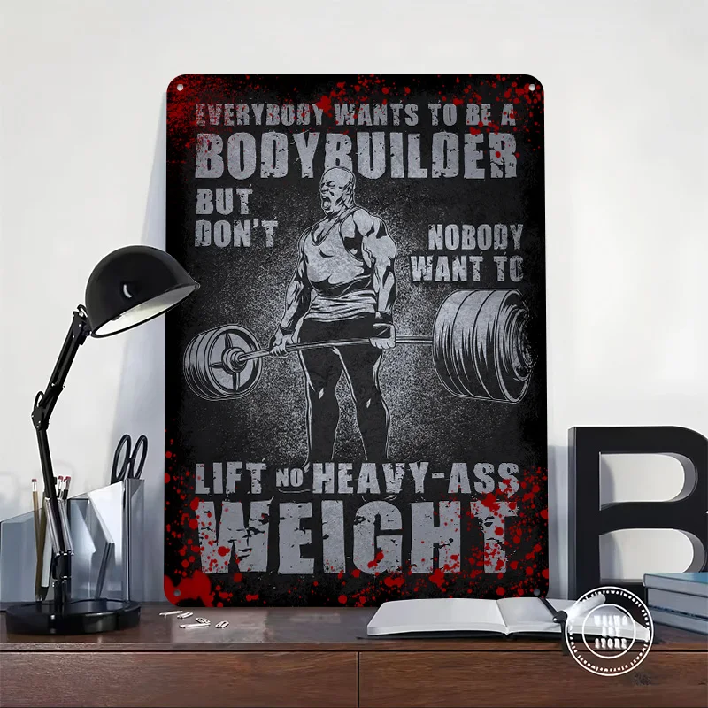 Wants To Be A Bodybuilder Tinplate Poster Customized Wall Art Vintage Metal Signs Retro Tin Plaque for Home Decor Accessories
