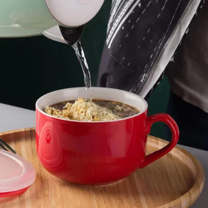 700ml Large Capacity Ceramic Coffee Mug Novelty Breakfast Oatmeal Milk Tea Cup Instant Noodles Bowl Gift for Friends