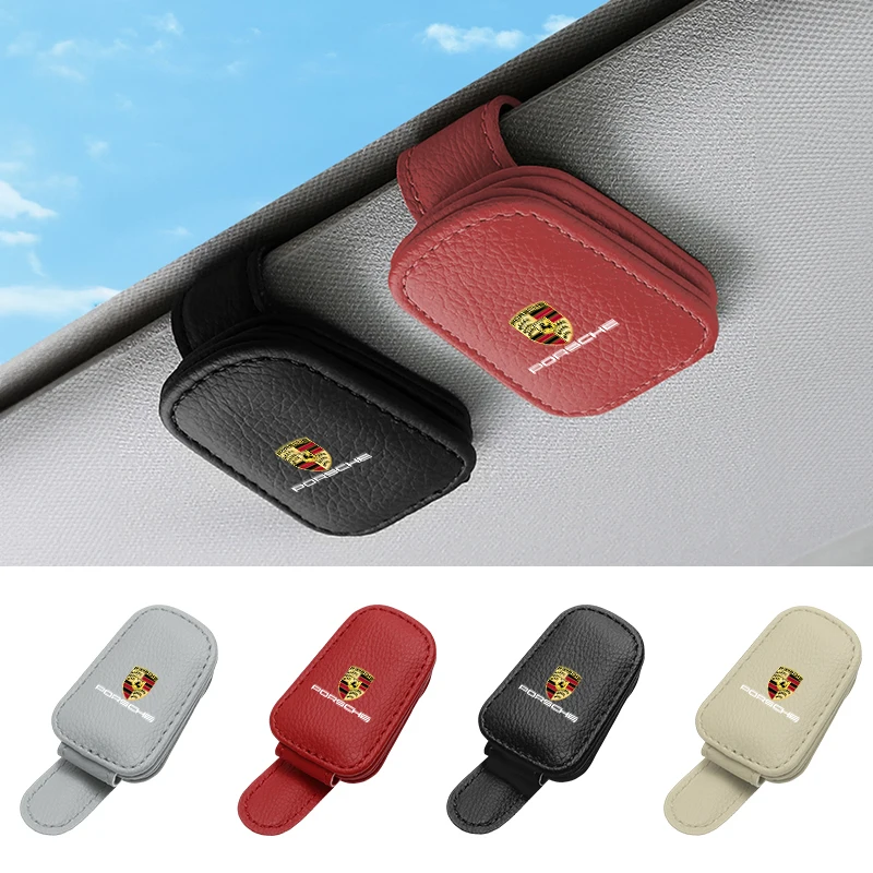 Car Interior Glasses Clip Sunshade Storage Brace Auto Accessories For Porsche Cayenne Panamera Macan 911 718 918 Taycan Boxster