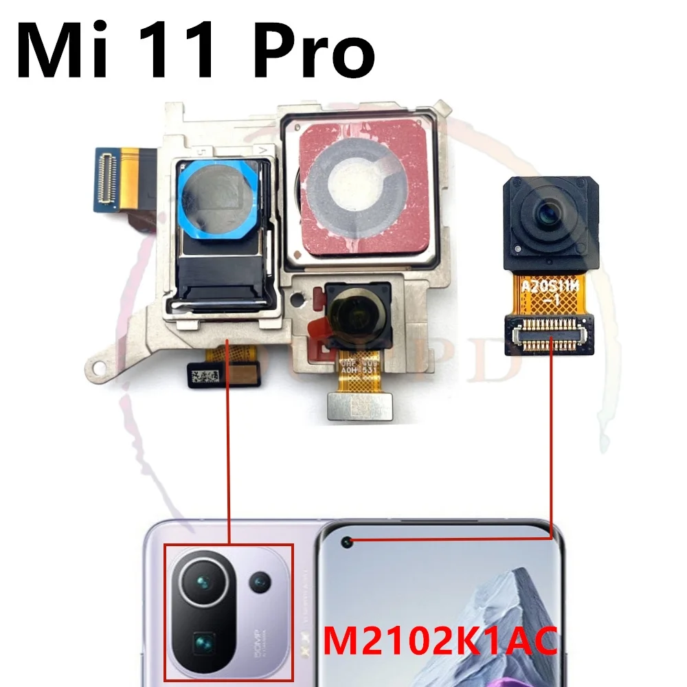 Front Rear Camera For Xiaomi Mi 11 Pro Ultra 11pro 11ultra Frontal Selfie Facing Back Main Camera Module Flex Parts