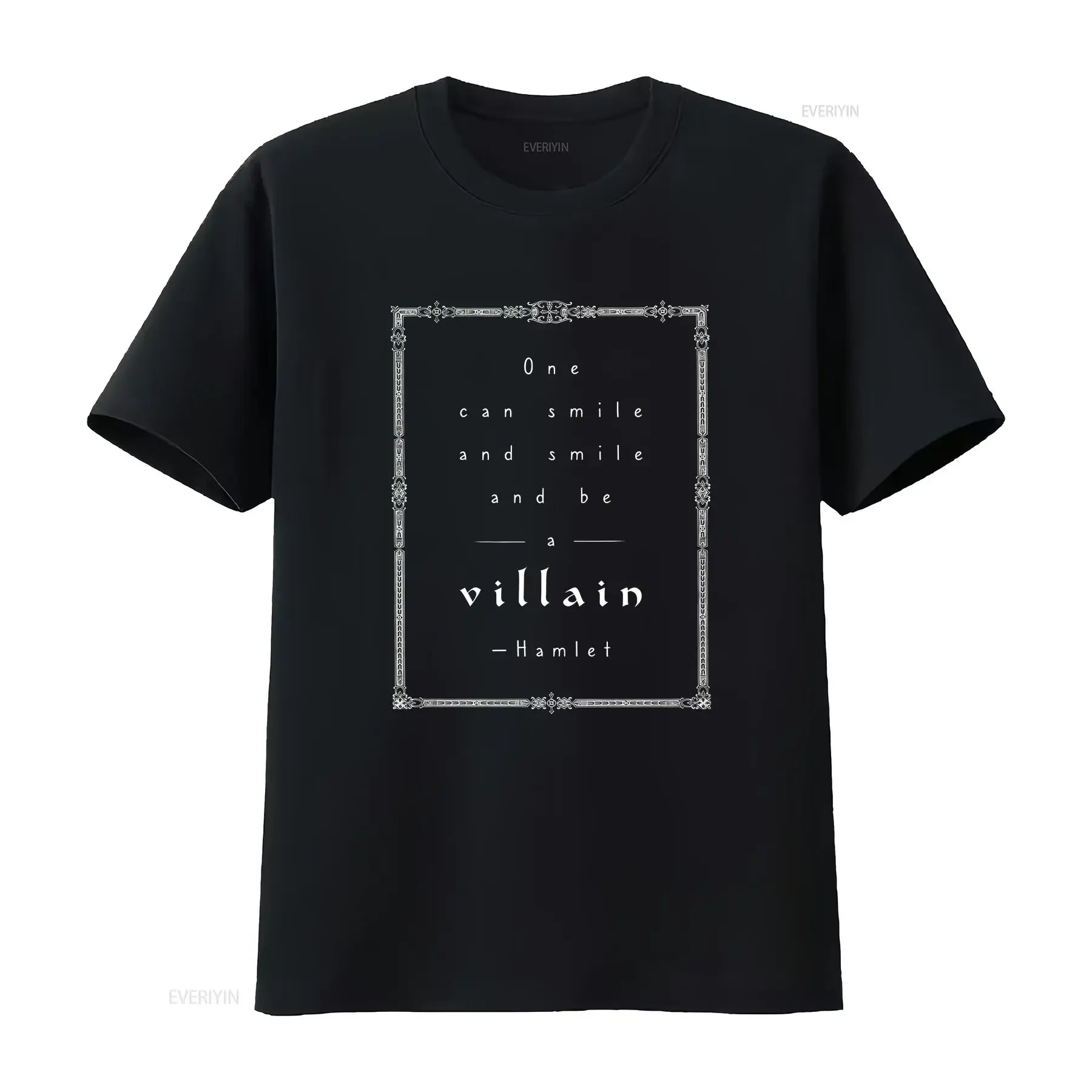 Shakespearean Gothic T Shirt Hamlet Quote Villain Smiling Shakespeare Lover Literary Bookish vintage Washed Comfortable homme