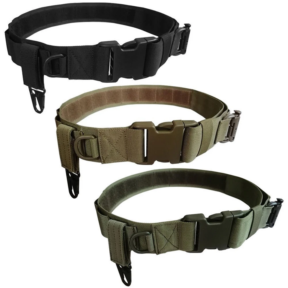 Cinturón táctico de liberación rápida, cinturón de combate militar, cinturón de batalla Molle multifuncional para actividades al aire libre y pesca