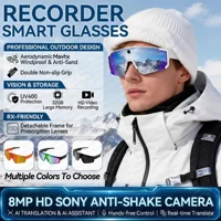 Gafas Inteligentes de Esquí con IA 2026, Cámara HD Antivibración de 800W, Gafas de Captura de Acción, Sonido Envolvente 3D, Llamadas con IA, Gafas de Sol Deportivas para Hombre