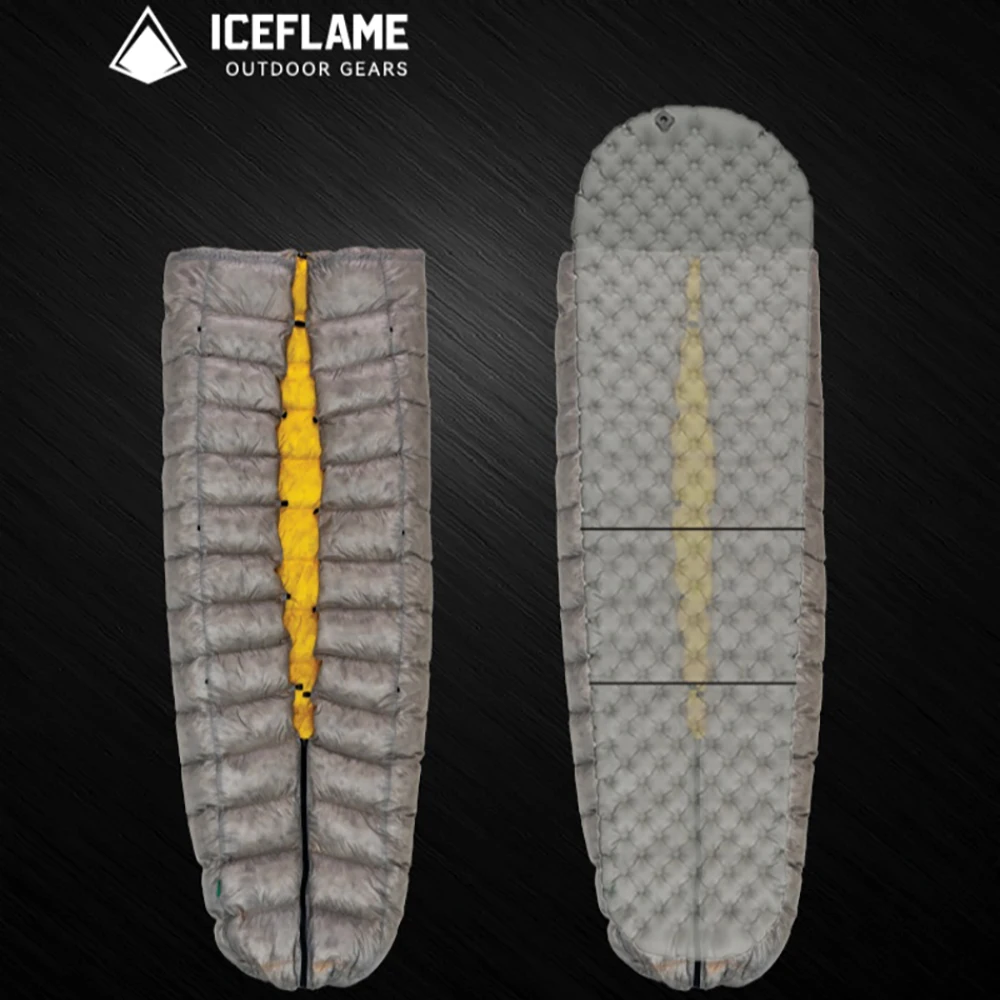 Ice Flame NXT 3 Season Summer Quilt Outdoor Camping Equipment Sleeping Bag Ultralight Gray Duck Down Thermal Hiking Backpacking