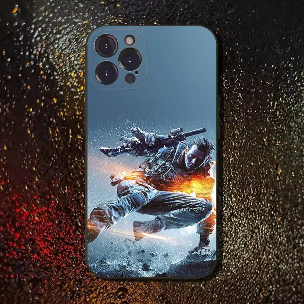 B-Battlefield 6 Game Phone Case For iPhone 17,16,15,14,13,12,11 Plus,Pro Max,XS,X,XR,SE,Mini,8,7,Soft Silicone Black Cover