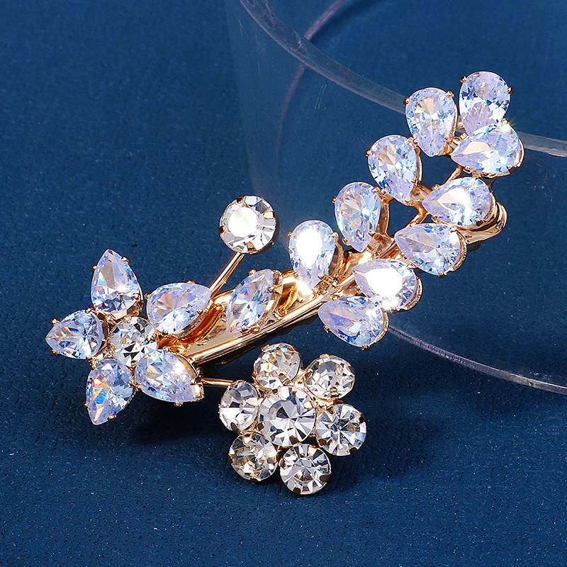 Zirkon Haarnadeln Frauen Kristall Haarschmuck Mode Haars pangen Haar bekleidung Hochzeit Haars pangen Schmuck Zubehör – Detail 15