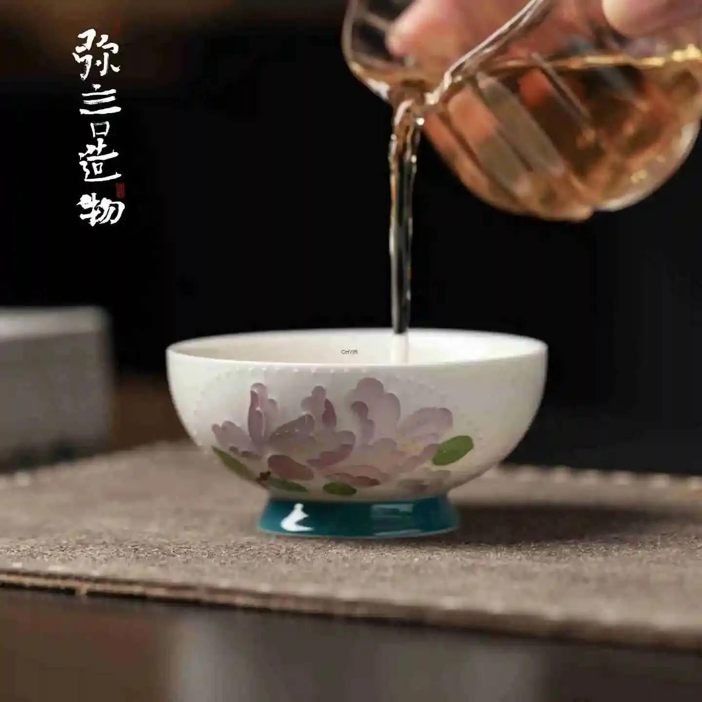 Hand-painted Iris Bead Curtain Ceramic Large Master Cup Tea Cup, Thin-walled Single Cup Чайная чашка