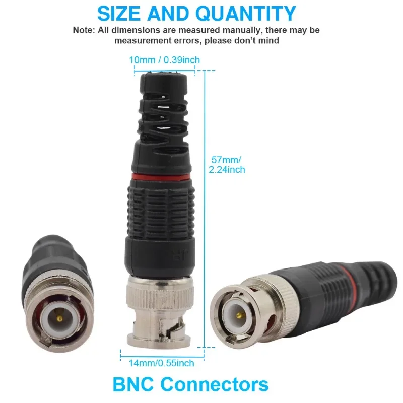 ANPWOO 10pcs cctv connector BNC adaptor ,50ohms 75ohms BNC connector Cables