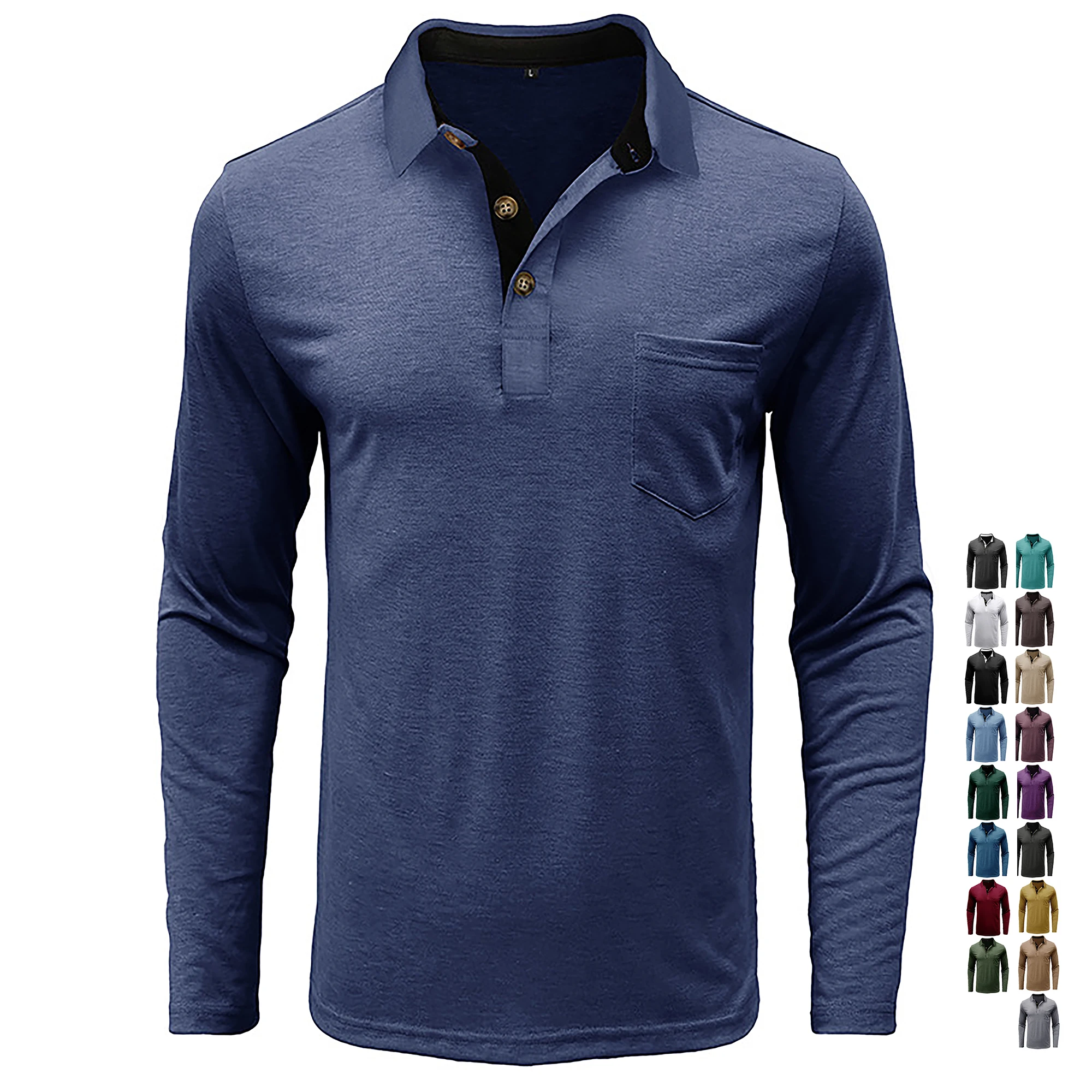 

Men's Polo Shirts Long Sleeve Performance Golf Polo Shirts for Men Sun Protection Polos Casual Work Hiking Button Down Shirts