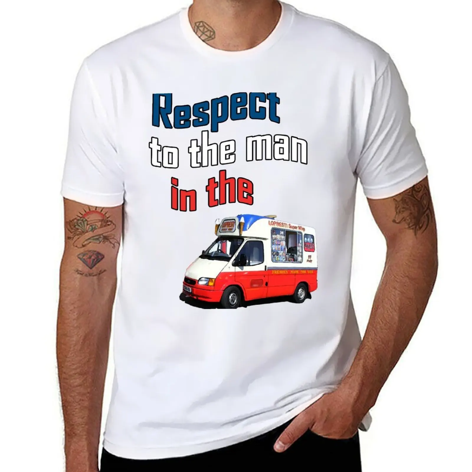

Respect to the man in the icecream van T-Shirt t shirts for man graphic funny t shirts for man slim fit T-Shirt