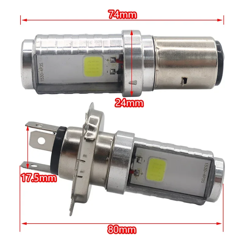 Clear H6 BA20D LED Motorcycle Headlight  Hi/Lo Beam Bulbs For Motorbike Scooter Moped Headlamp 12W White