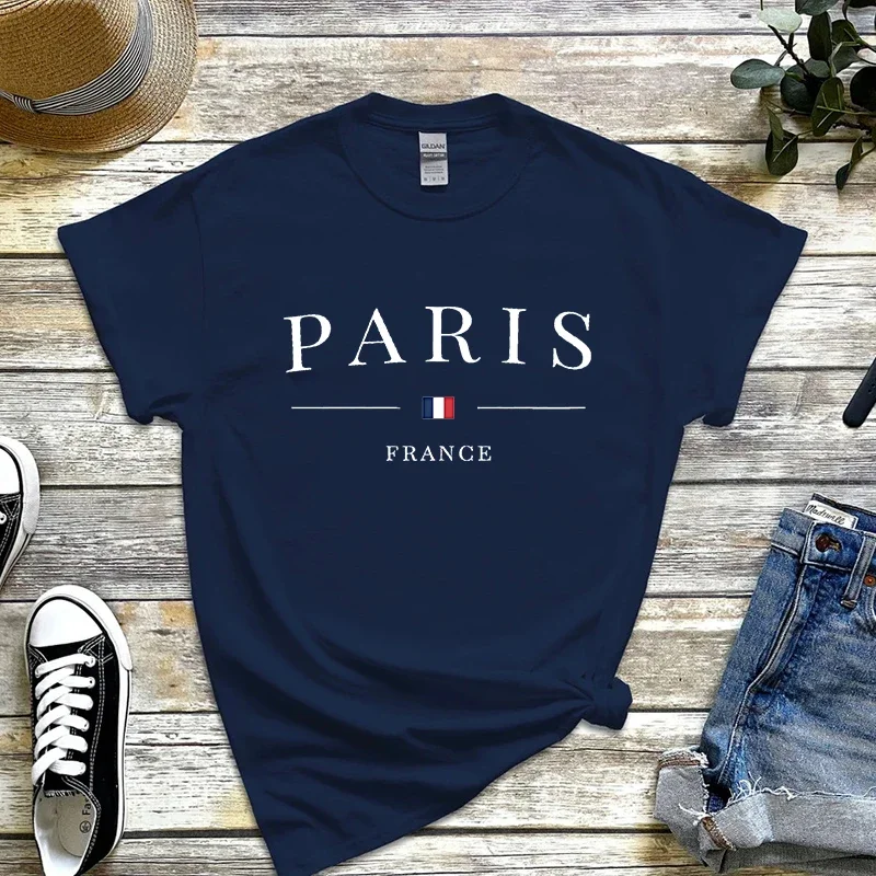 Newest Women's Summer Paris Letters Print Y2k T-shirt Ladies Short Sleeved Luxury Tees Clothing Loose Pure Cotton Soft Tops