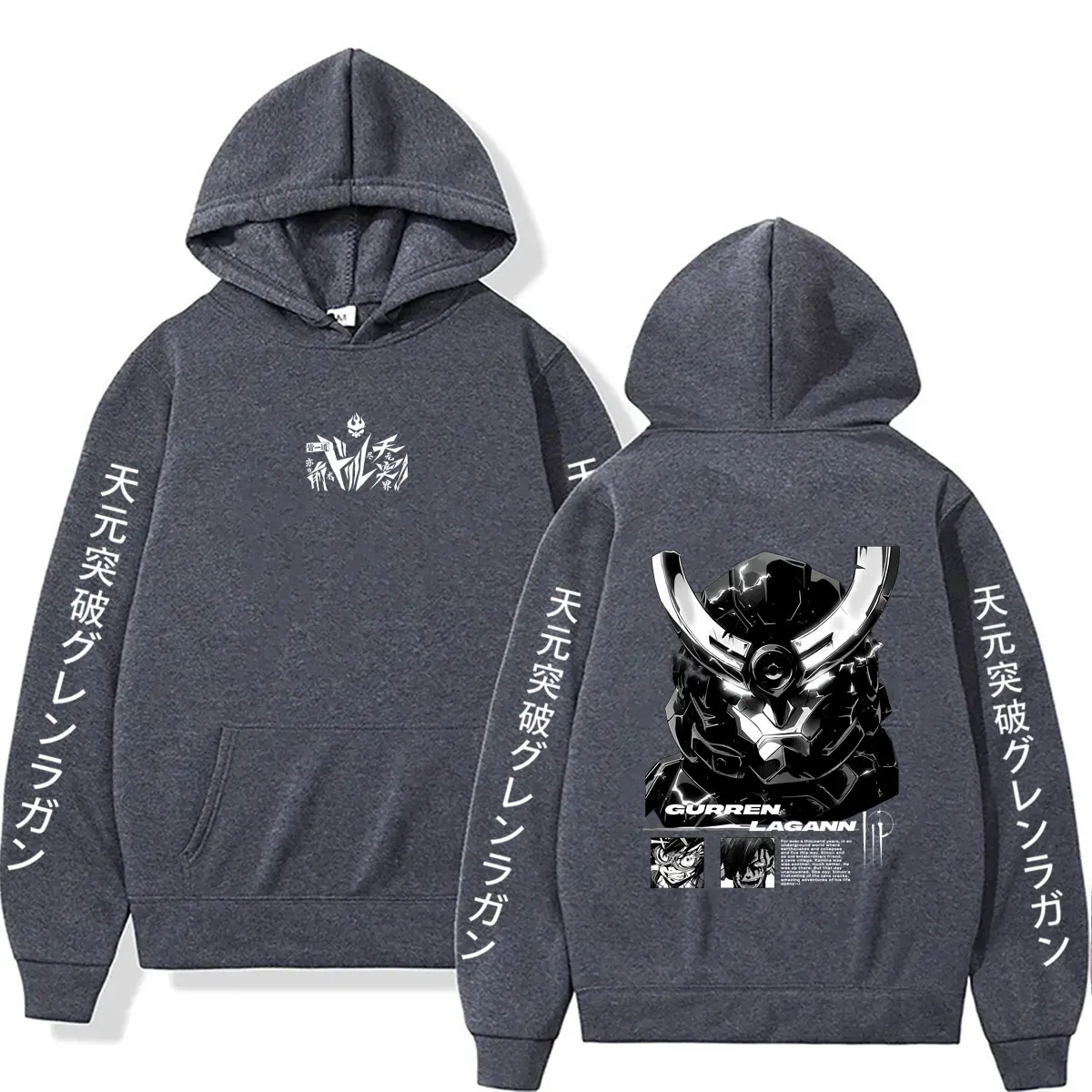 Anime Tengen Toppa Gurren Lagann Kamina Simon Hoodie Men Women Manga Casual Oversized Sweatshirt Male Fashion Vintage Hoodies