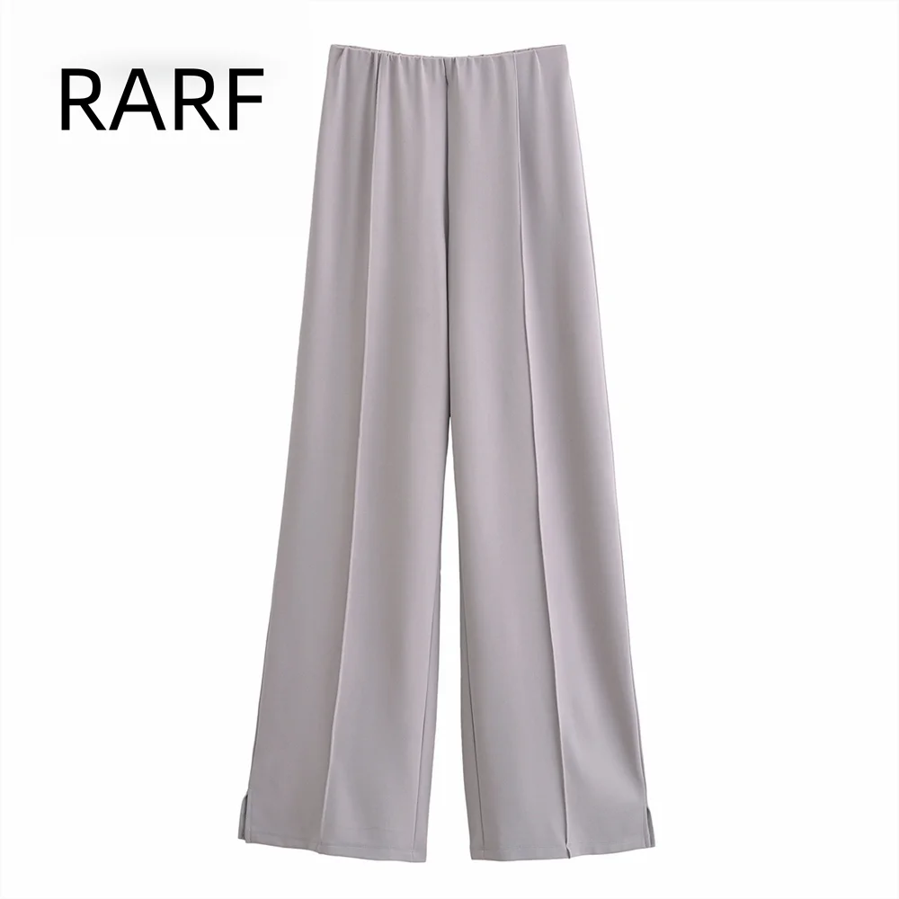 

2024 autumn new high waisted loose straight leg lazy casual hanging double-sided fabric elastic casual pants