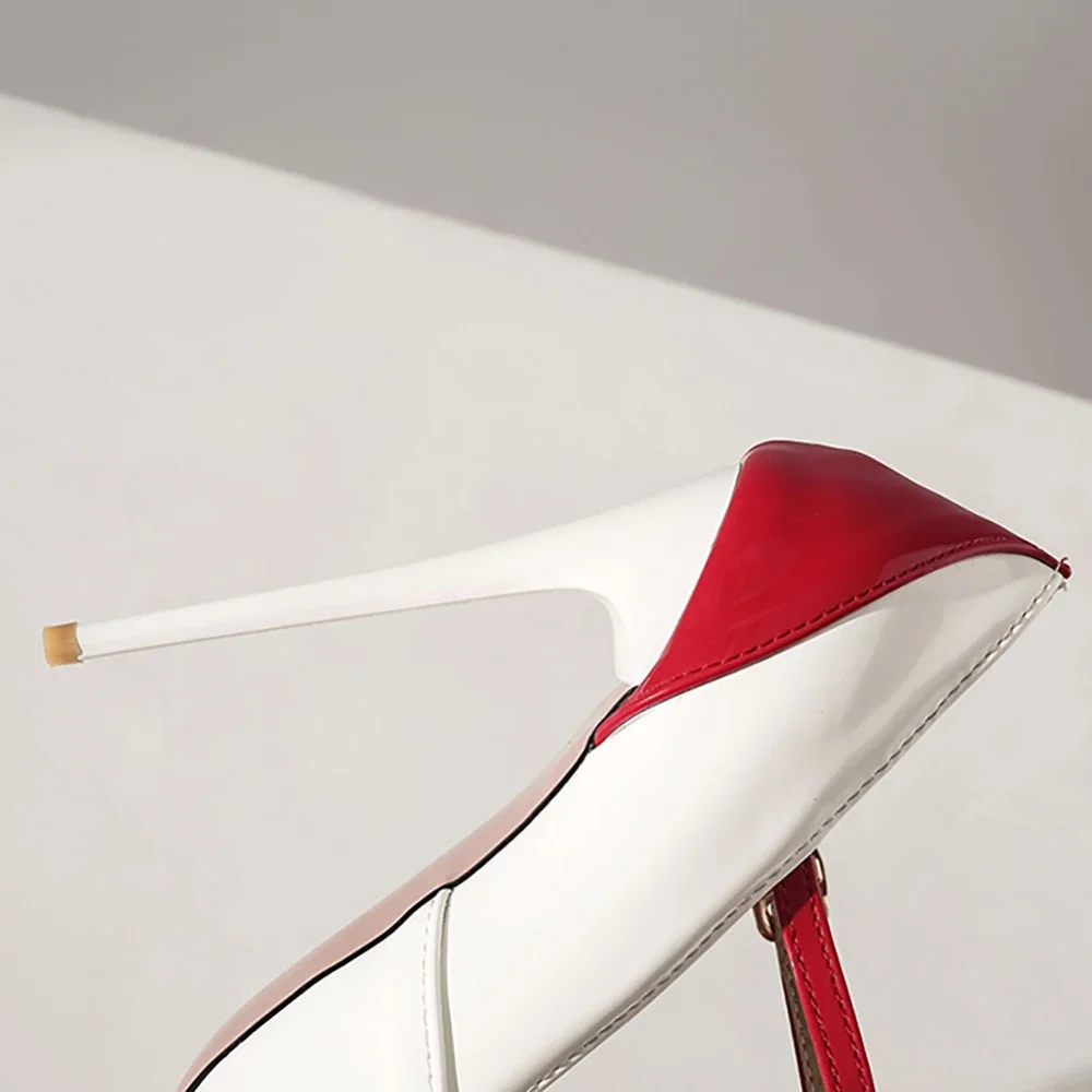 Spring New Glamour Black White Women Wedding Pumps Spike High Heels Lady Dress Shoes Plus Big Size 43 45 47