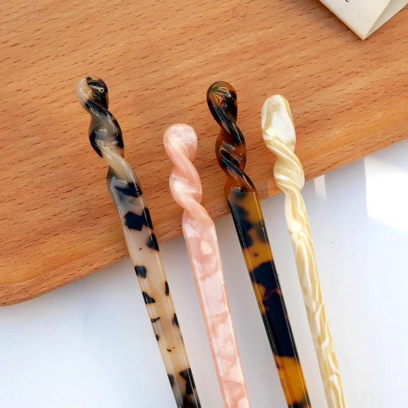Chinese Style Hair Sticks Vintage Acetate Resin Chopstick Women Hairpins Hair Clip Pin Headwear Wedding Hair Jewelry Accessories image 4