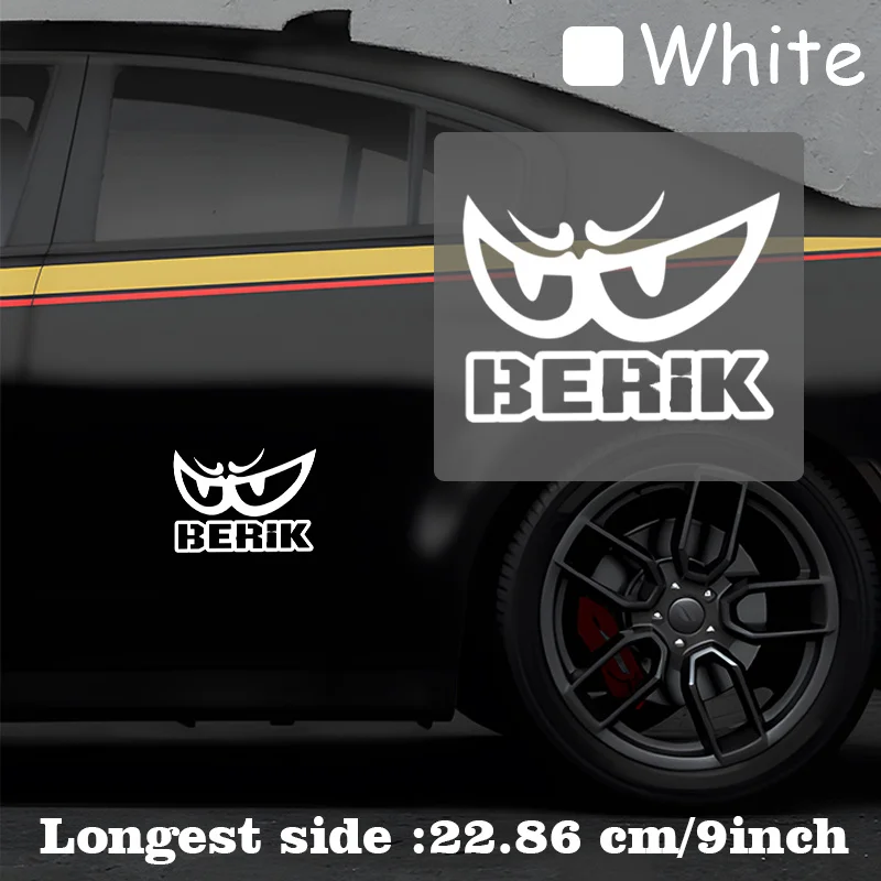 1 x stilvoller mehrfarbiger Vinyl-Aufkleber mit Augen- und Buchstabenmuster für Auto, Helm, Laptop, DIY-Dekoration (schwarz/weiß/gelb/rote Farbe).