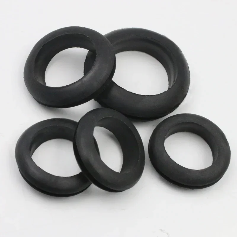 1000pcs Rubber Grommets Gasket 3mm/4mm/5mm/6mm/8mm/10mm/12mm Double Sided Coil Wire Protective  Seal Ring Cable  O-ring