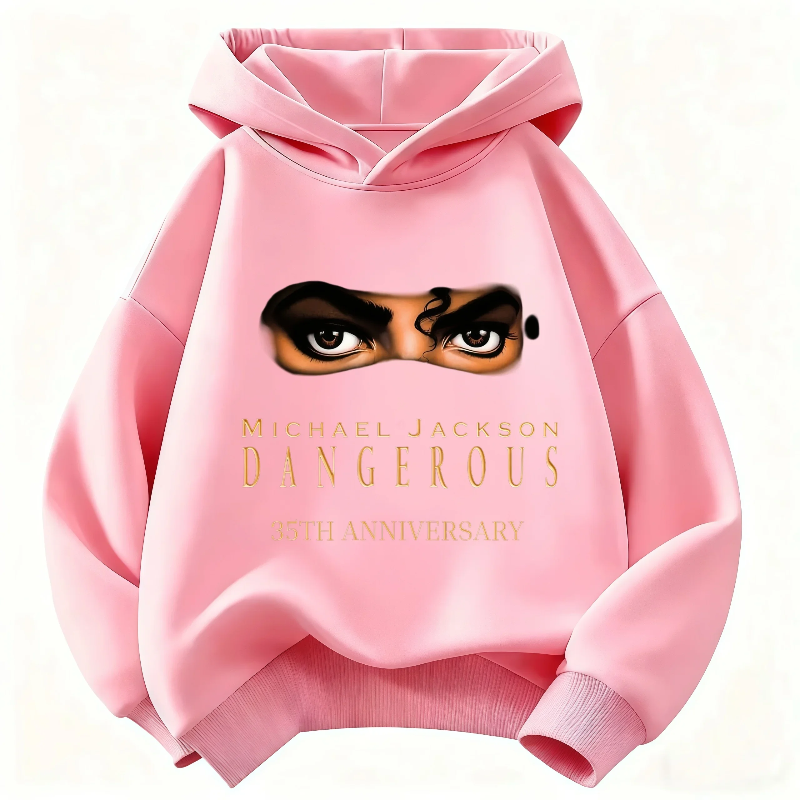 Kinder-Hoodie Michael Jackson Dangerous 35. Jubiläum Print Sweatshirt Mode Jungen Mädchen Lässiger Langarm-Hoodie Streetwear – Detail 7