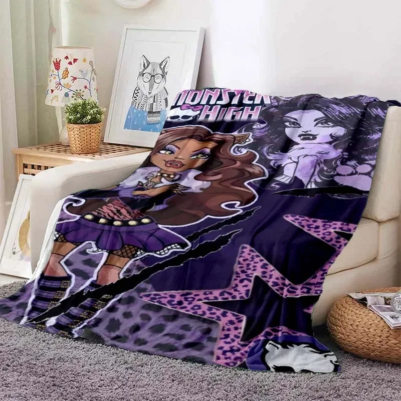 3D Monster High Anime Cartoon Blanket,Soft Throw Blanket for Home Bedroom Bed Sofa Picnic Travel Office Rest Cover Blanket Kids