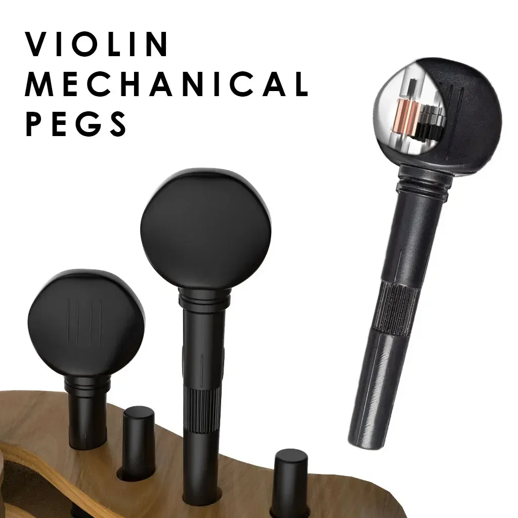 Violin Tuning Pegs Tuners Machine Heads Finetune Geared Violin Peg Set For 4/4 3/4 Acoustic Violin