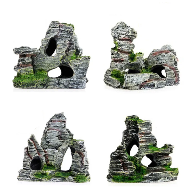 

Aquarium Rockery Mountain View Rock Cave Stone Tree Fish Tank Ornament Decoration floating island Used for pet aquarium supplies