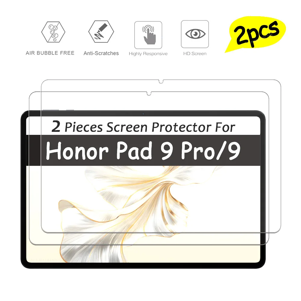 2 Pieces Oil-coating Ultra Clear Screen Protector HD Hard Film Scratch Proof Tempered Glass For Honor Pad 9 Pro /9 12.1 inch