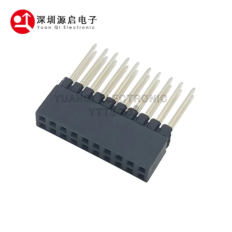 5PCS 2x10 PIN Double Row Straight FEMALE PIN HEADER 2.54MM PITCH Pin Long 12MM Strip Connector Socket 2*10 20 PIN 2x10pin PC104