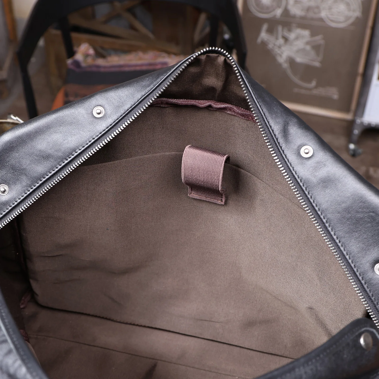 S.WORKER Vintage Echtleder Weekender Reisetasche Herren Top-Grain Rindsleder Handtasche Modische Sporttasche Handgepäck – Detail 14