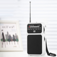 Radio Player Built-in Speaker Telescopic Antenna Radio Battery Operated Mini Radio Receiver Flashlight with 3.5mm Headphone Jack