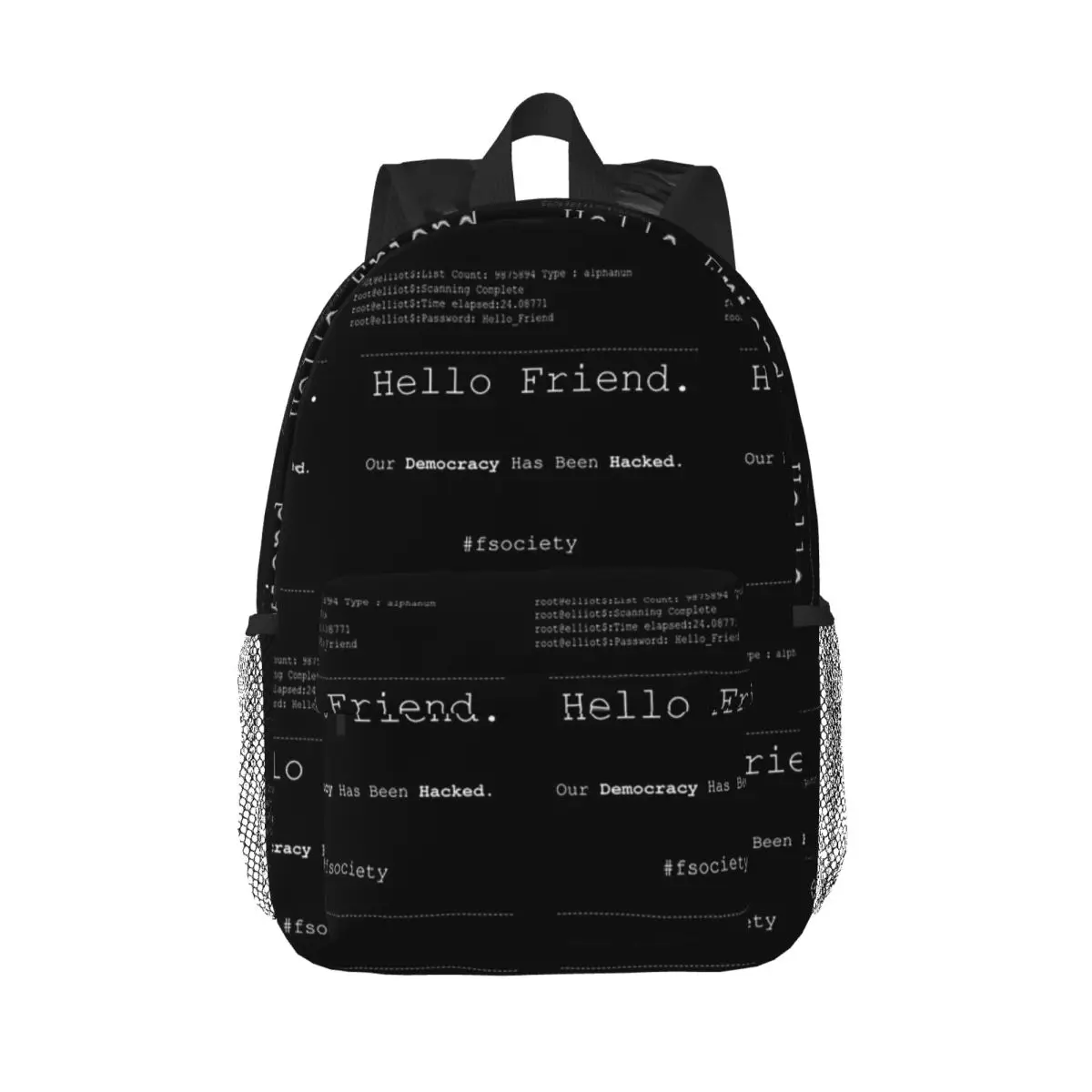 

Mr Robot Hello Friend Fsociety Backpack Hot Sale Daypack Large Capacity Boys Girls BookBag Shoulder Bags for Men Kids School Bag