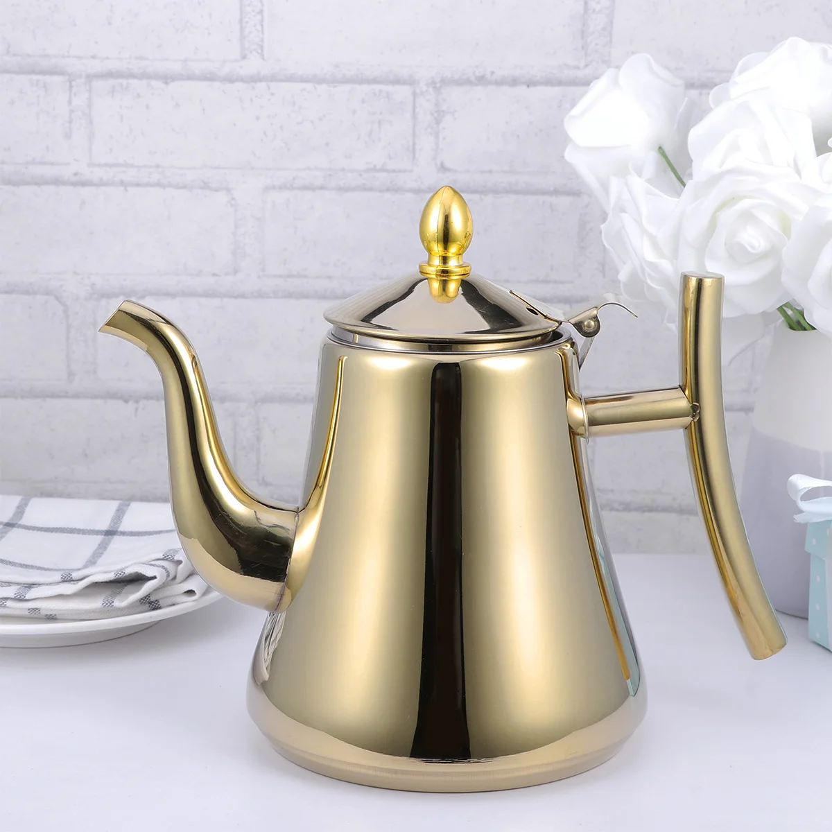 

Stainless Steel Teapot Loose Leaf Strainer Pots Kettles Coffee Induction Cooker
