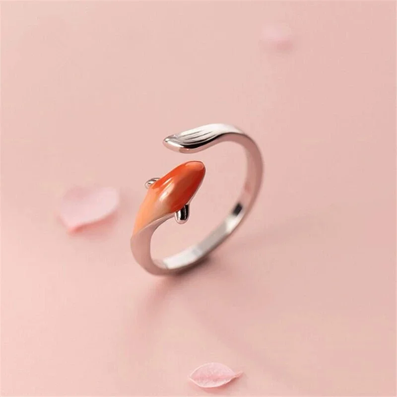 

Hot selling new 925 sterling silver artistic auspicious lucky luck koi Chinese style transport small fish animal opening ring