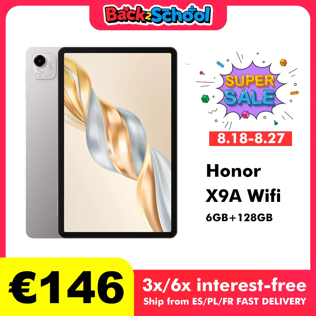 HONOR Pad X9a Pantalla 11,5" 120 Hz 2,5 K, WiFi de 6 GB/128 GB, tableta con batería de 8300 mAh sin cargador