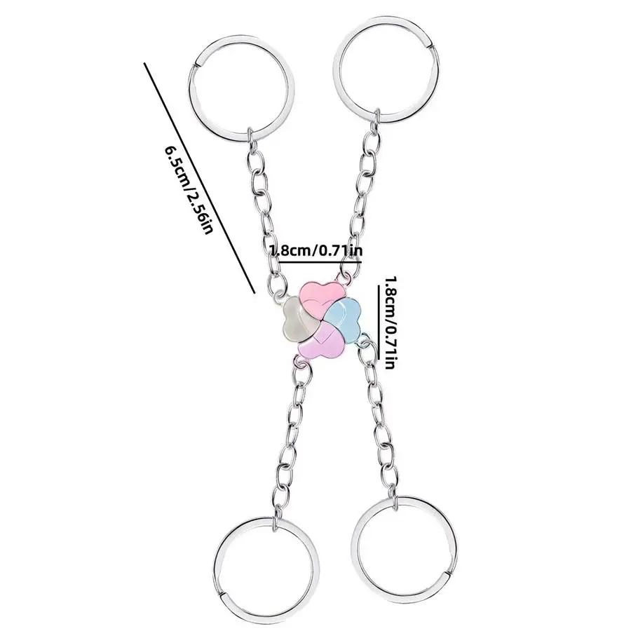1/5/10/20/50/100pcs sets of four-leaf clover keychains for a friend, best friend, women, fashion, friendship, birthday gifts Fun