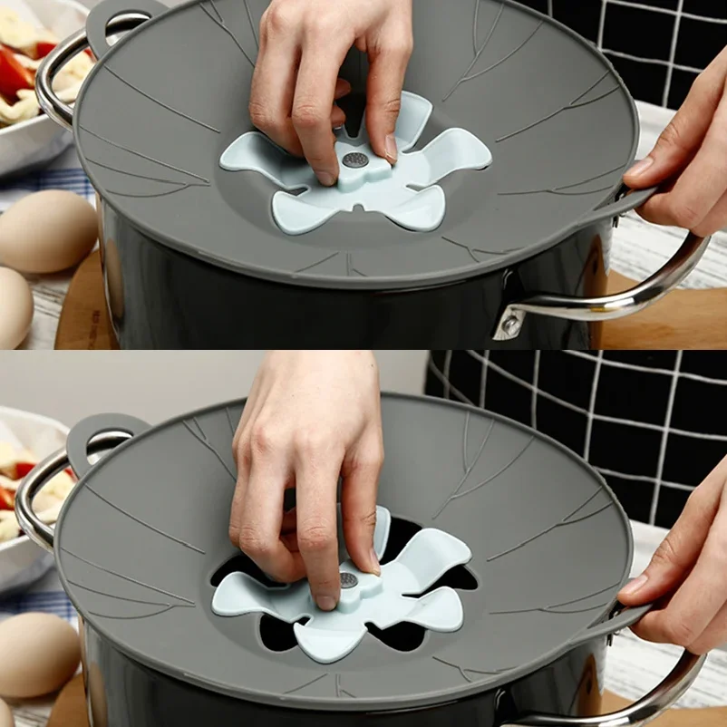 

Silicone Boil Over Spill Safeguard Food Grade kitchen Stopper Lid Cover for pot and pan silicone Pot Cover Spill Stopper Lid