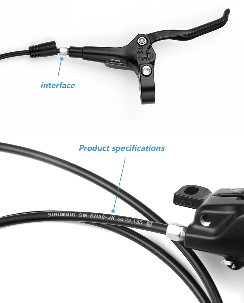 Shimano BR MT200 Hydraulische Scheiben Bremse 1550 1500 1450 850 800mm Links Vorne Rechts Hinten Bremse Set RT-10/26/56 160 180mm Rotor – Detail 7
