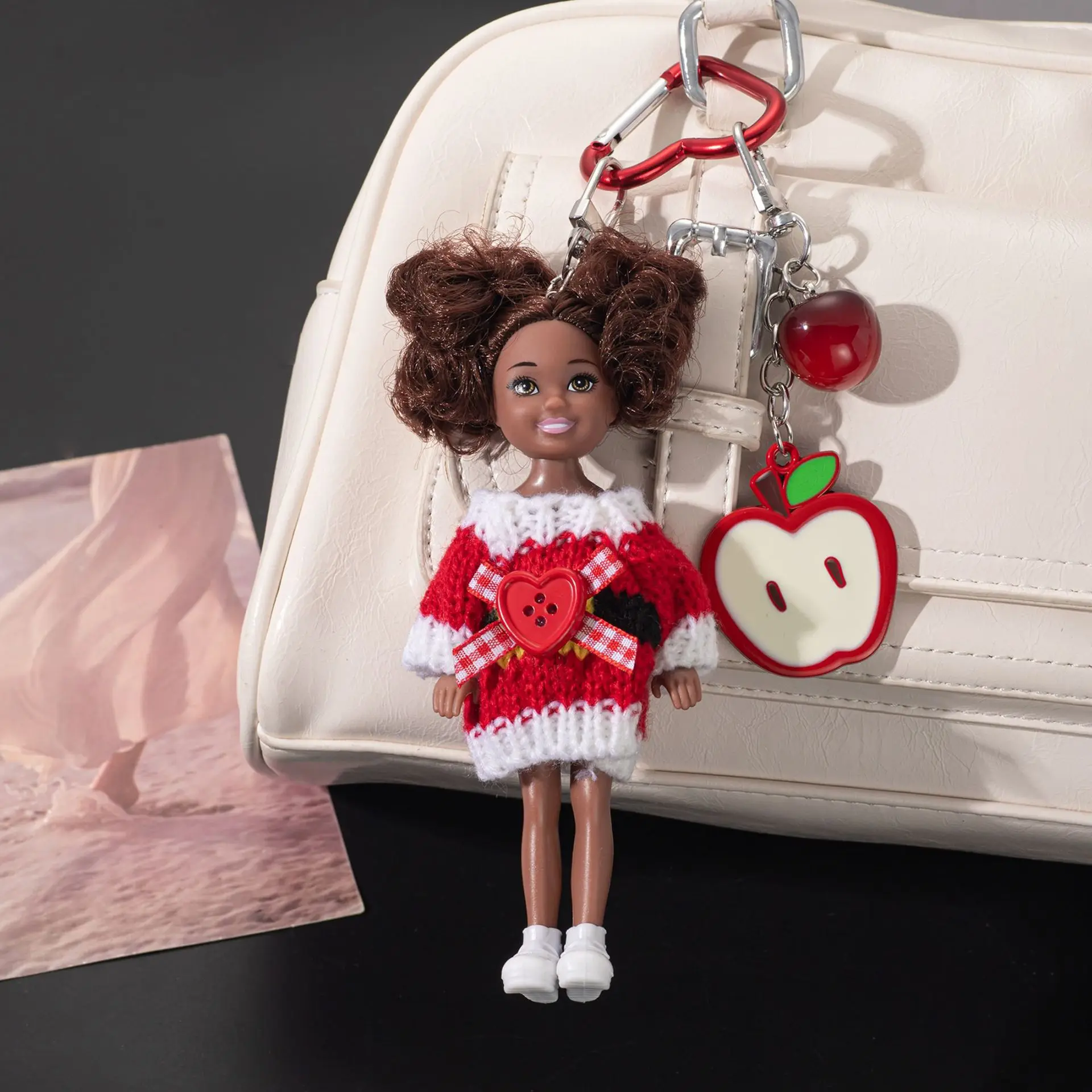 Koreanische Version Mode Afrikanische Schwarze Lockige Haar Prinzessin Puppe Schlüsselbund Anhänger Cartoon Mädchen Tasche Dekor Nette Weihnachten Geschenke