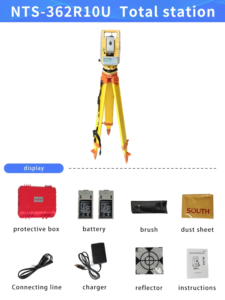 Cheap SOUTH NTS-362R10U Topographic Price R3 Ts06 Charger Battery Ts 09 Total Station Surveying Instrument Equipment